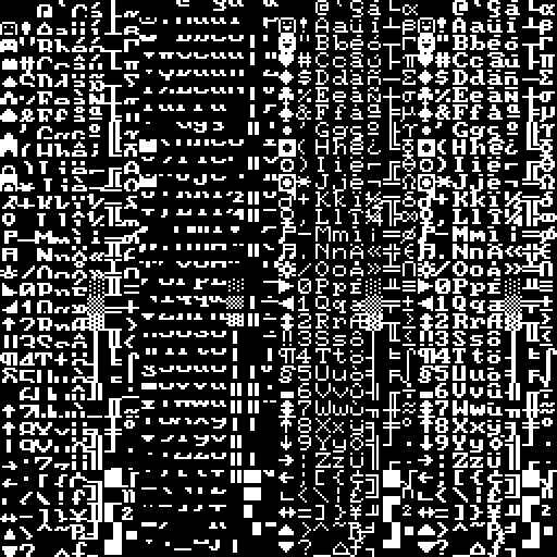 A visualization of the CGA's character font ROM