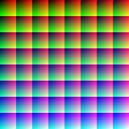 The 262,144 colors possible on an IBM VGA visualized as repeating bands of red, green and blue.